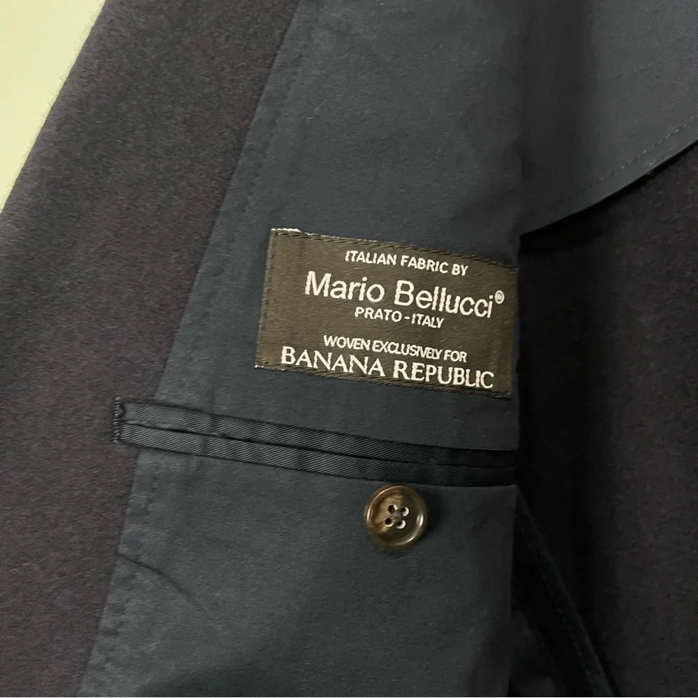 Banana Republic Slim Fit Mario Bellucci Size 44R Navy Wool‎